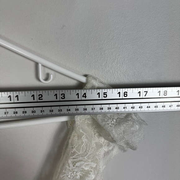 House of CB Kaia Ivory A-Neck Corset Mini Dress Back Lace Womens Sz Small Linen - Picture 15 of 16